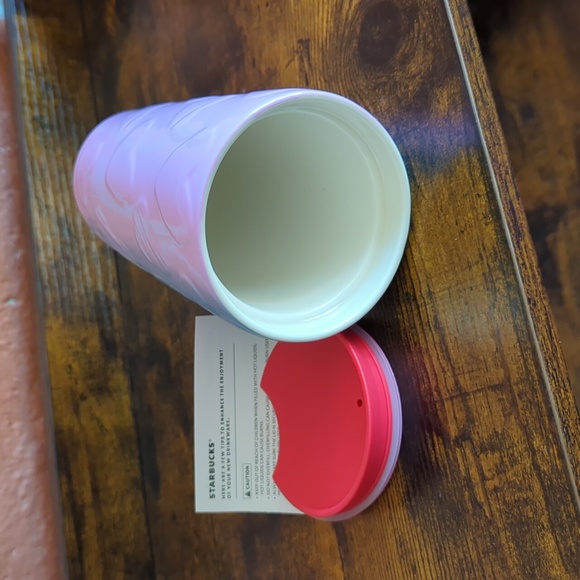 NWT Starbucks Valentine 2023 Ombre Taffy Hearts Double Walled Ceramic Tumbler - Picture 6 of 7
